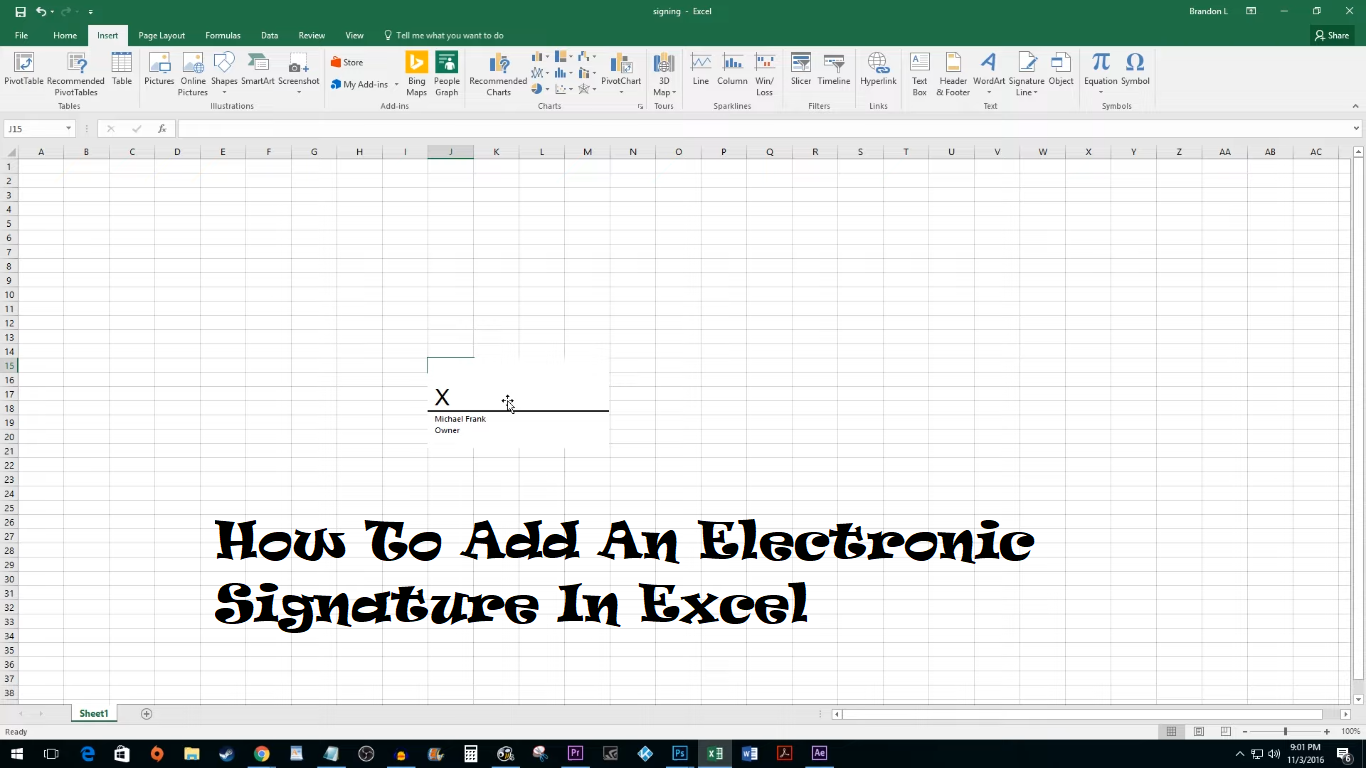 How To Add An Electronic Signature In Excel